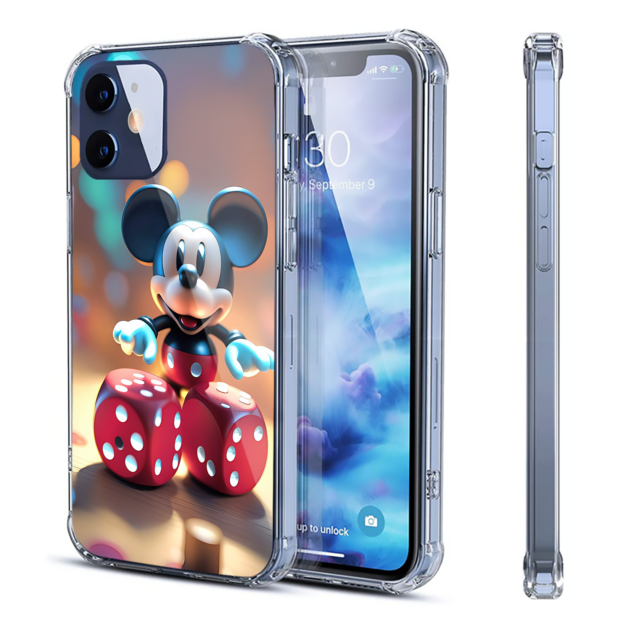 （画像用） ミッキーマウス Mickey Mouse 【iPhone 12シリーズ対応】透明スマホケース（クリアソフトケース）